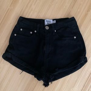 Princess Polly Black Jean Shorts